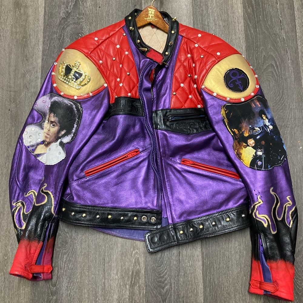 Rare Michael Jackson x Prince leather biker jacket